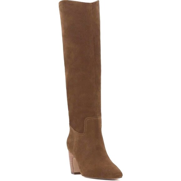 NEW Vince Camuto Cristen Knee High Boots Womens 7 Brown Suede Contemporary - Picture 2 of 11
